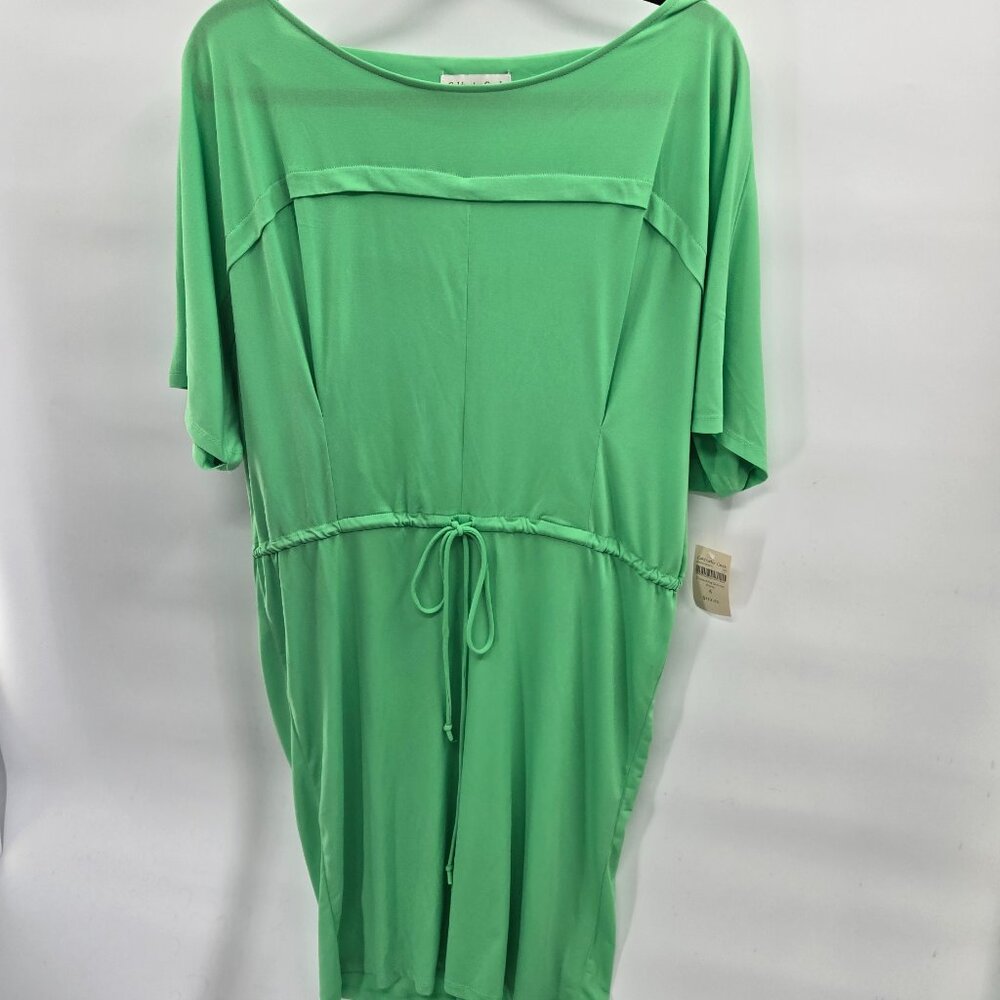 Coldwater Creek Lime Green Neon Dolman Midi Dress Size 6